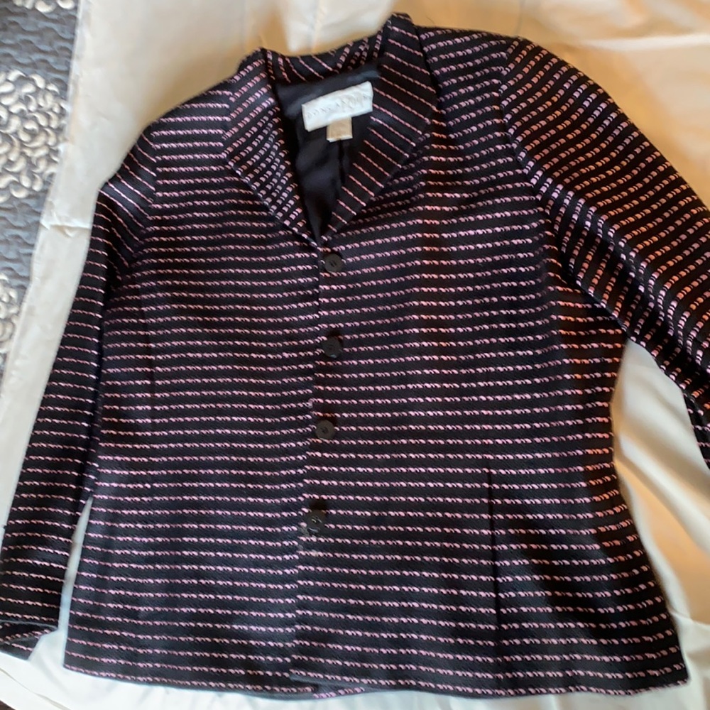 Doncaster Jacket, Size 12, Black with pink thread